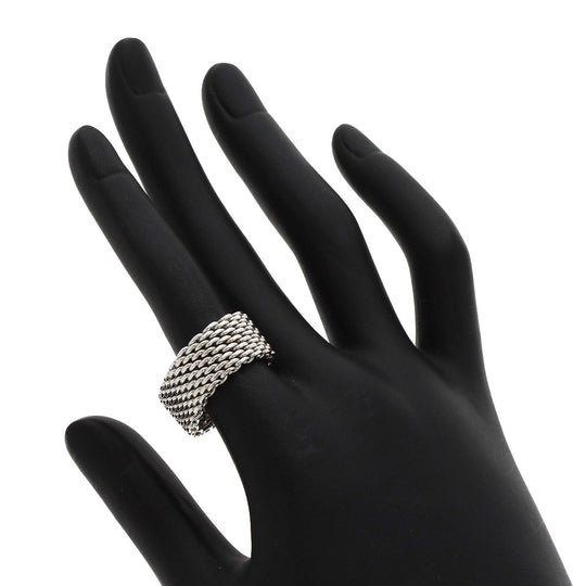 TIFFANY&Co. Ring SV Silver Somerset mesh Women Used Authentic