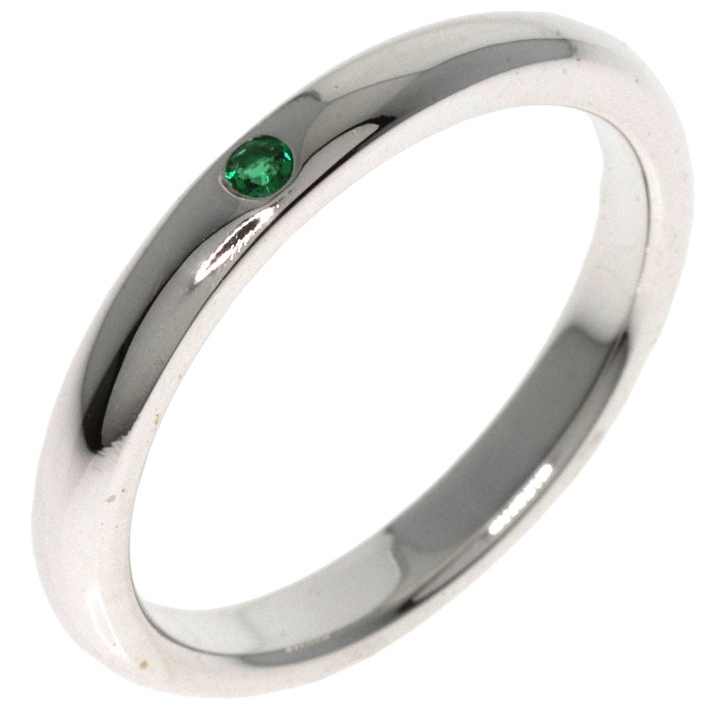 TIFFANY&Co. Ring SV Silver stacking band emerald Women Used Authentic