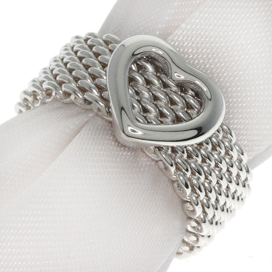 TIFFANY&Co. Ring SV Silver Somerset mesh Women Used Authentic