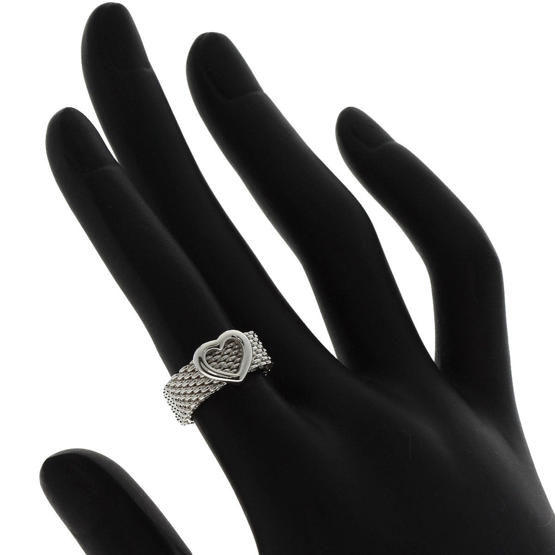 TIFFANY&Co. Ring SV Silver Somerset mesh Women Used Authentic
