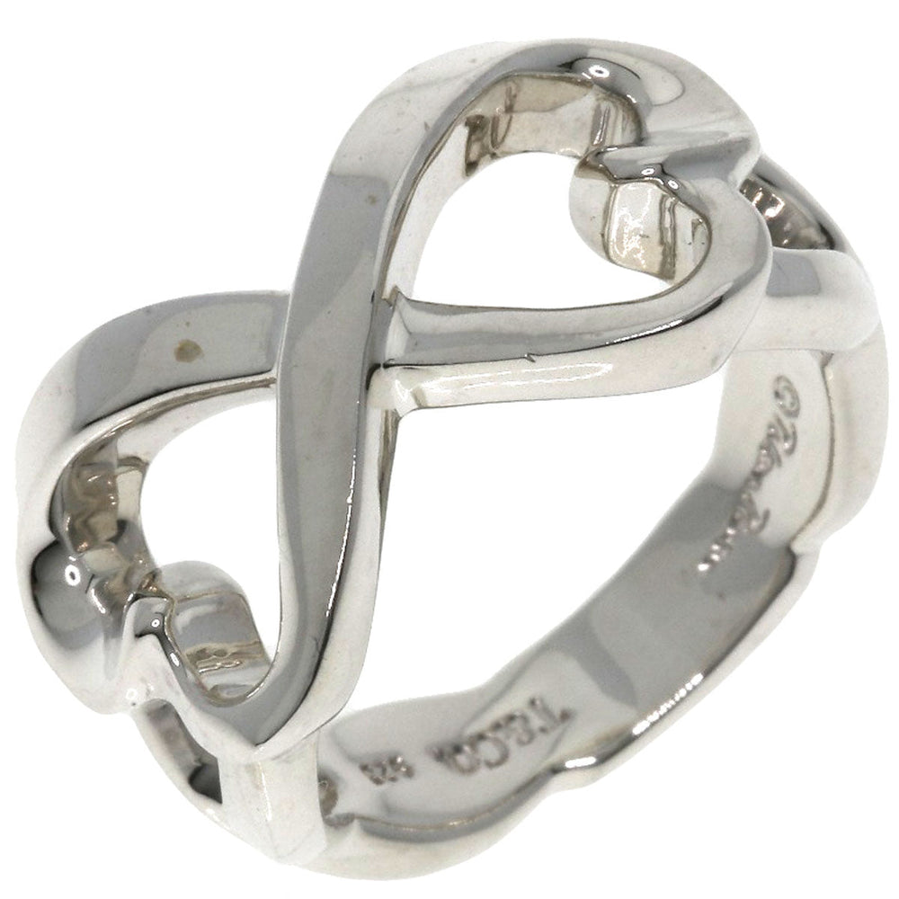 TIFFANY&Co. Ring SV Silver Double Loving Heart Women Used Authentic