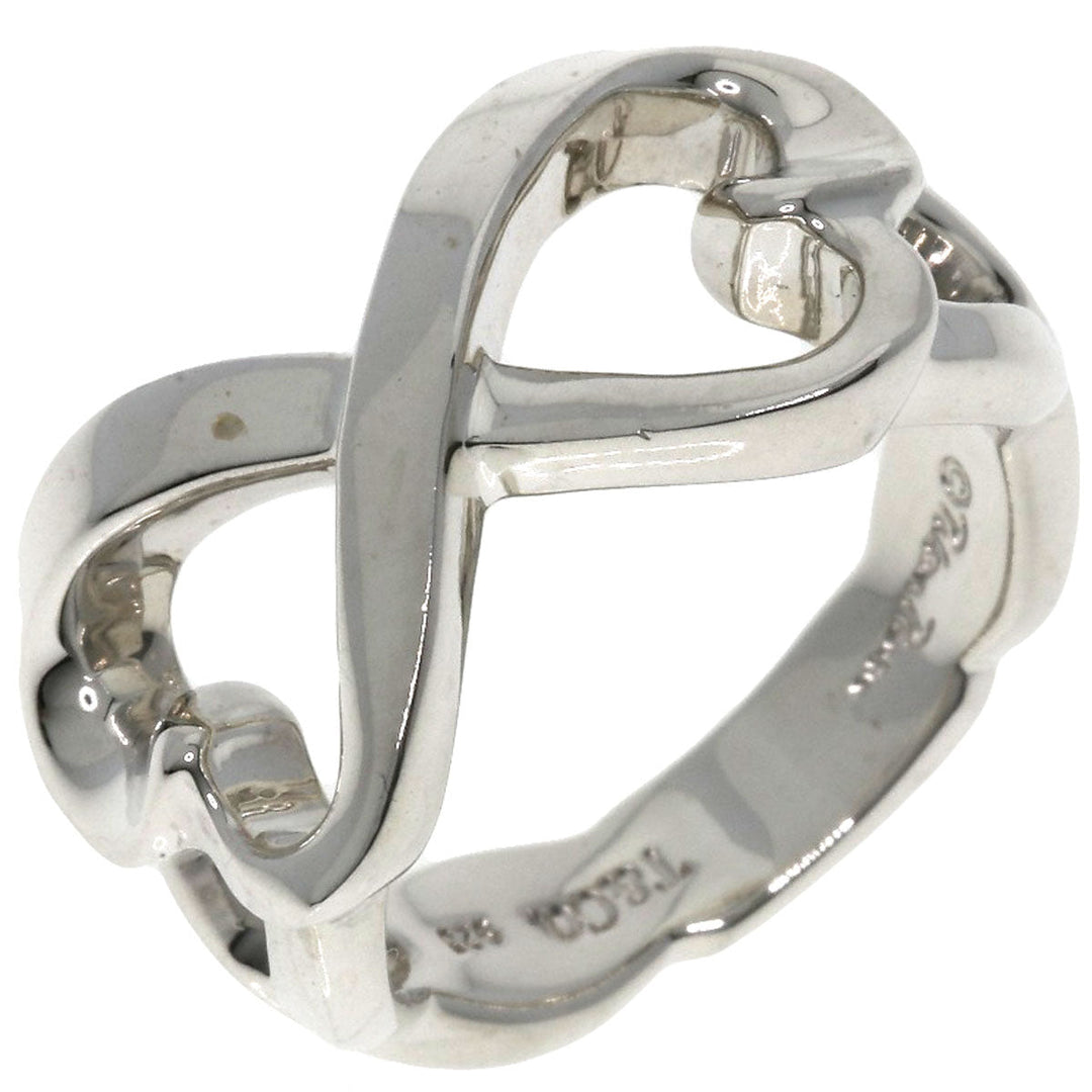TIFFANY&Co. Ring SV Silver Double Loving Heart Women Used Authentic