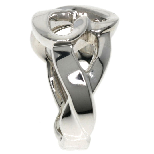TIFFANY&Co. Ring SV Silver Double Loving Heart Women Used Authentic