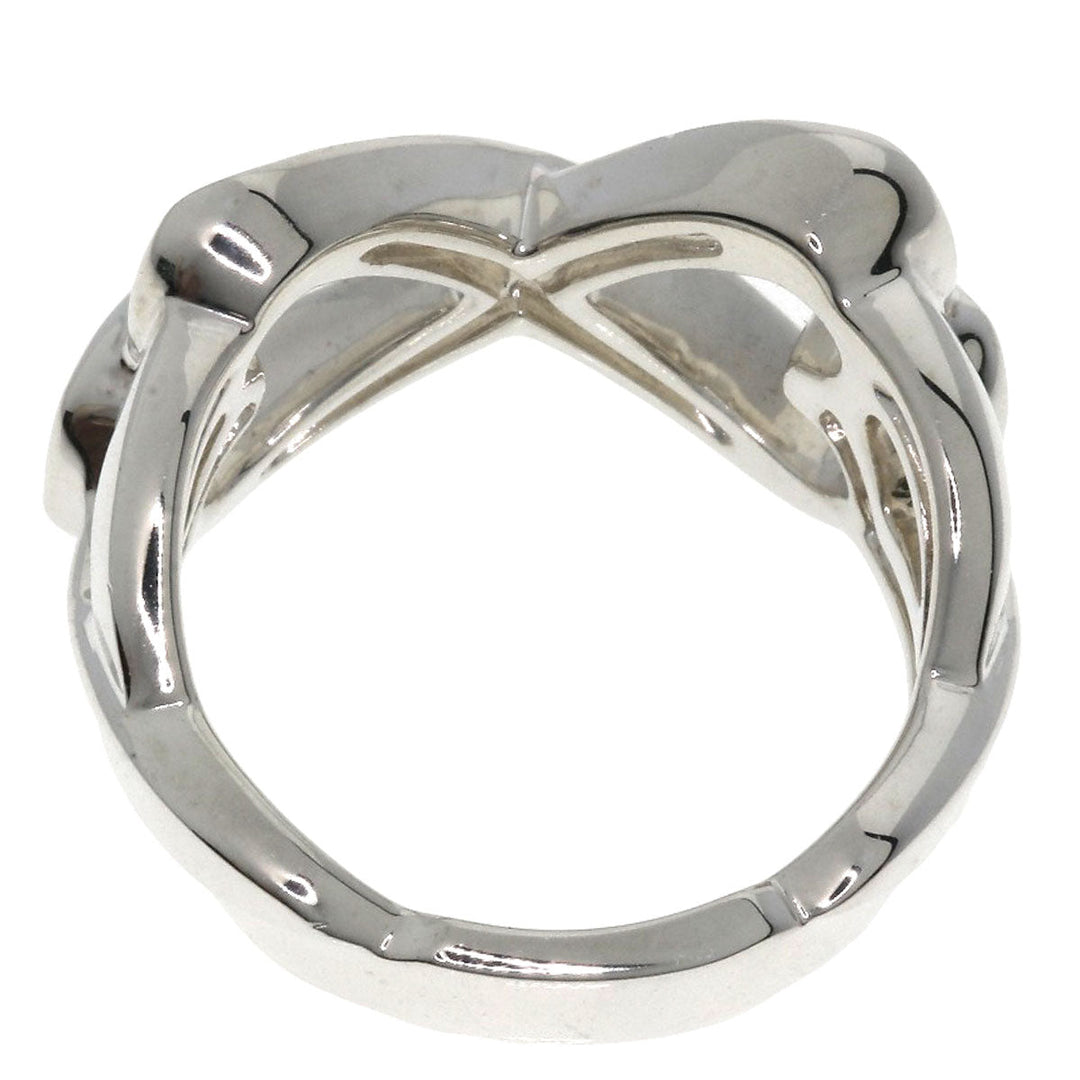 TIFFANY&Co. Ring SV Silver Double Loving Heart Women Used Authentic