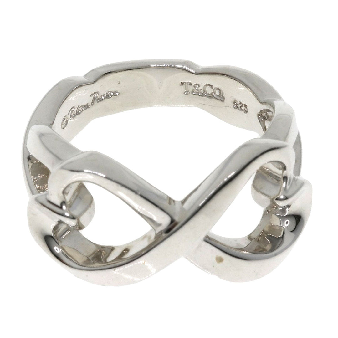 TIFFANY&Co. Ring SV Silver Double Loving Heart Women Used Authentic