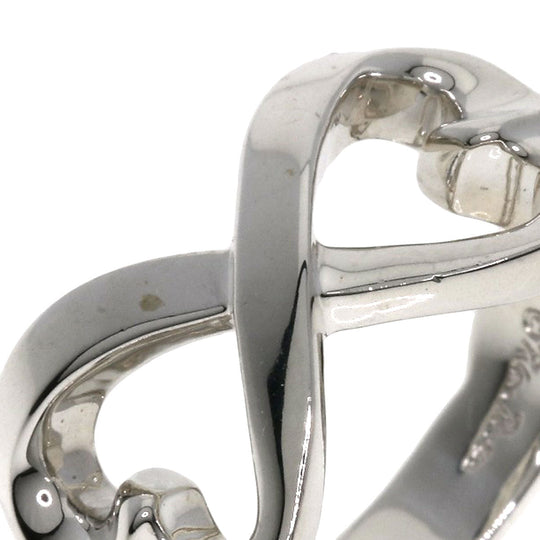 TIFFANY&Co. Ring SV Silver Double Loving Heart Women Used Authentic