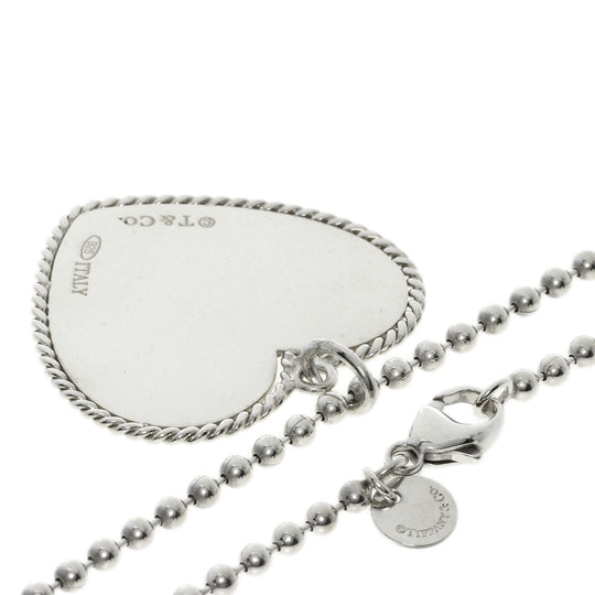TIFFANY&Co. Necklace SV Silver Vintage Heart Large Women Used Authentic