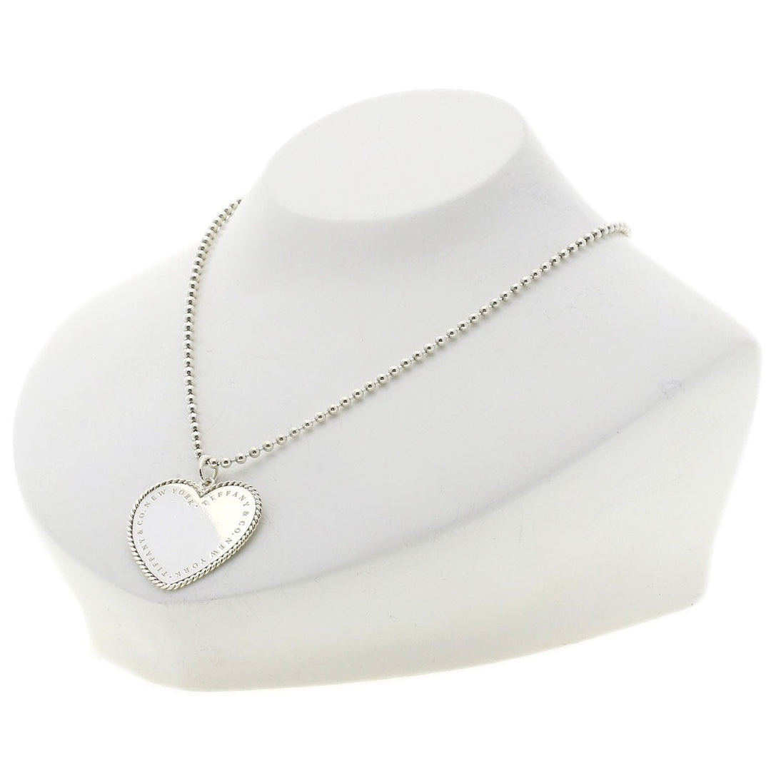 TIFFANY&Co. Necklace SV Silver Vintage Heart Large Women Used Authentic