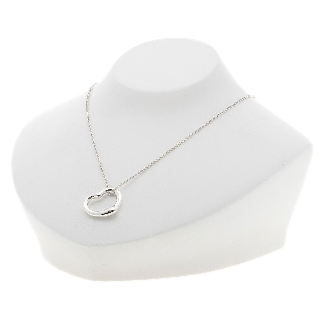TIFFANY&Co. Necklace SV Silver Open heart Women Used Authentic