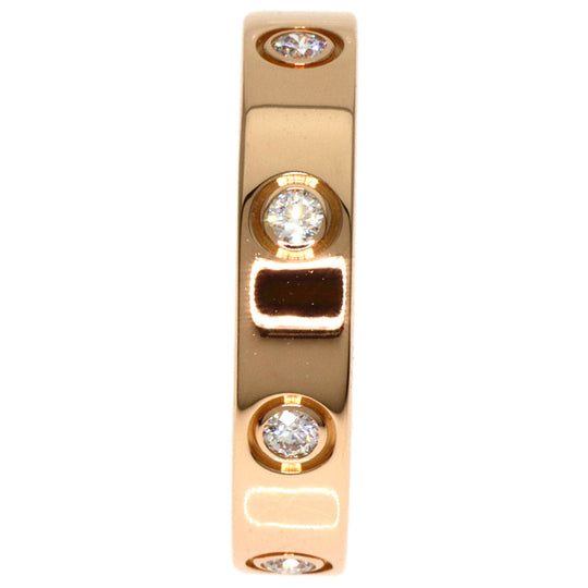 CARTIER Ring 18K Pink Gold gold Mini love ring full diamond #51 Women Used Authentic