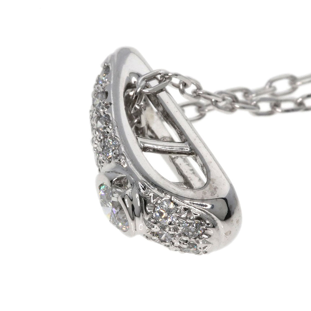 MIKIMOTO Necklace K18WG Silver diamond Women Used Authentic