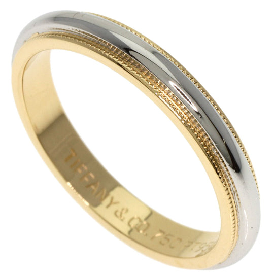 TIFFANY&Co. Ring PT950 , K18YG gold Milgrain Women Used Authentic