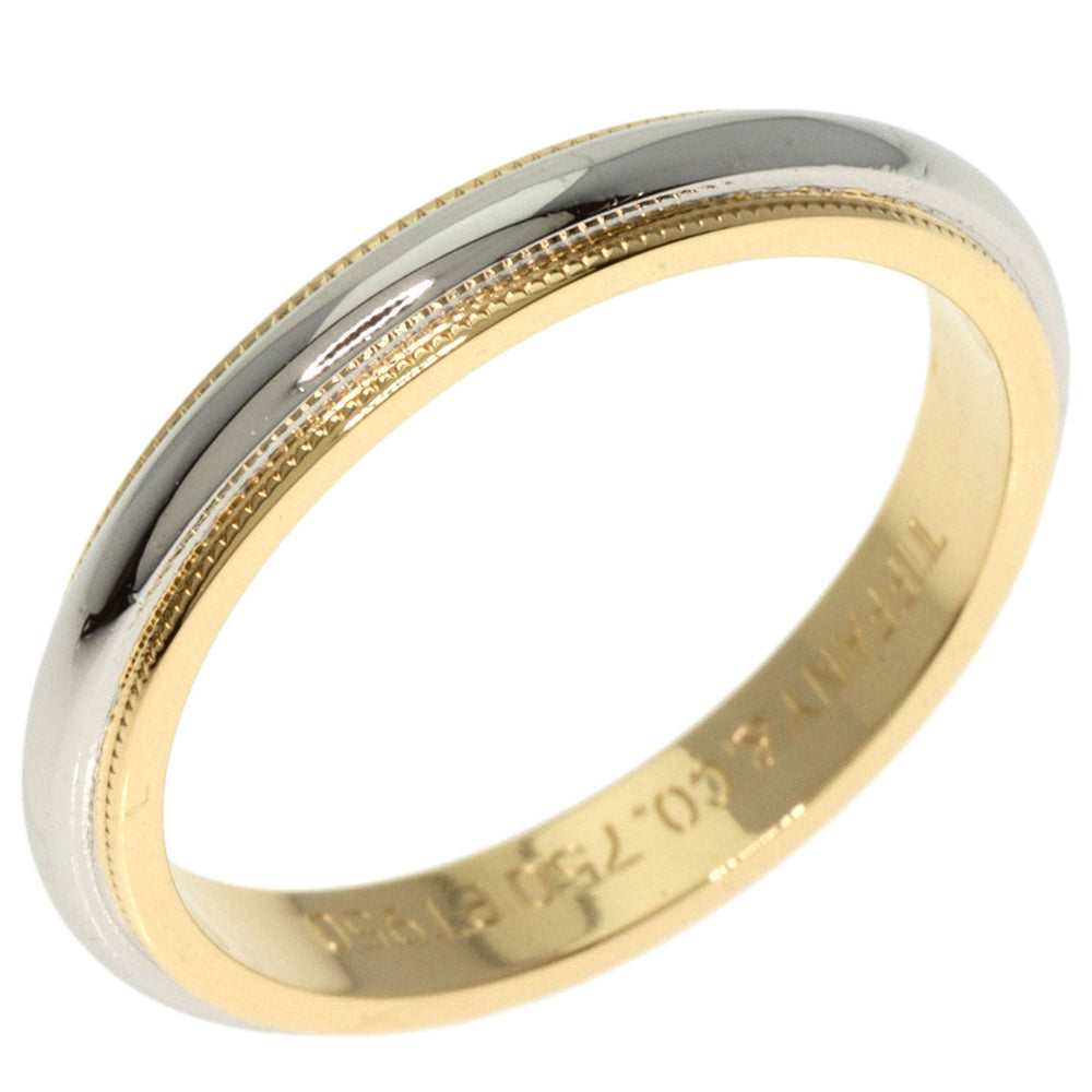 TIFFANY&Co. Ring PT950 , K18YG gold Milgrain Women Used Authentic