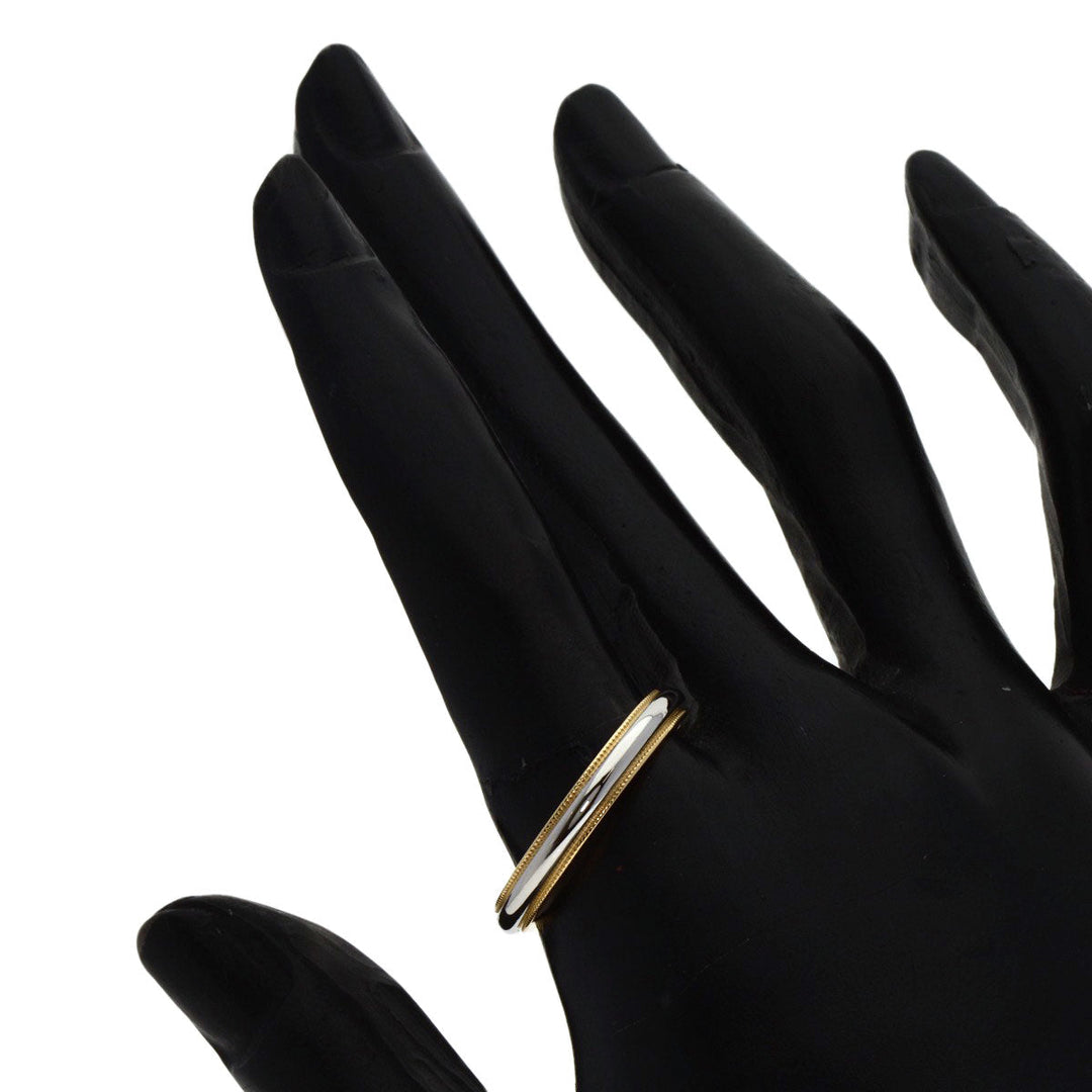 TIFFANY&Co. Ring PT950 , K18YG gold Milgrain Women Used Authentic