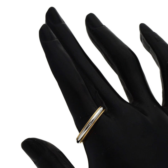 TIFFANY&Co. Ring PT950 , K18YG gold Milgrain Women Used Authentic