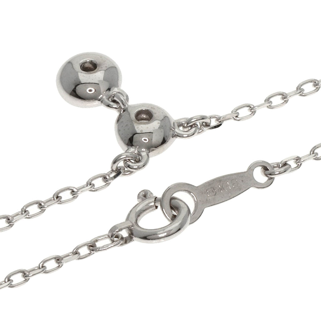 MIKIMOTO Necklace K18WG Silver Diamond Necklace Women Used Authentic