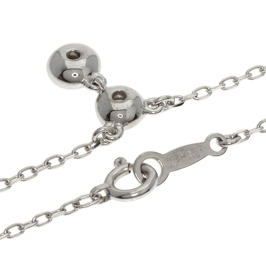 MIKIMOTO Necklace K18WG Silver Diamond Necklace Women Used Authentic