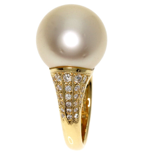 Ponte Vecchio Ring 18K Yellow Gold gold Pearl pearl diamond Women Used Authentic