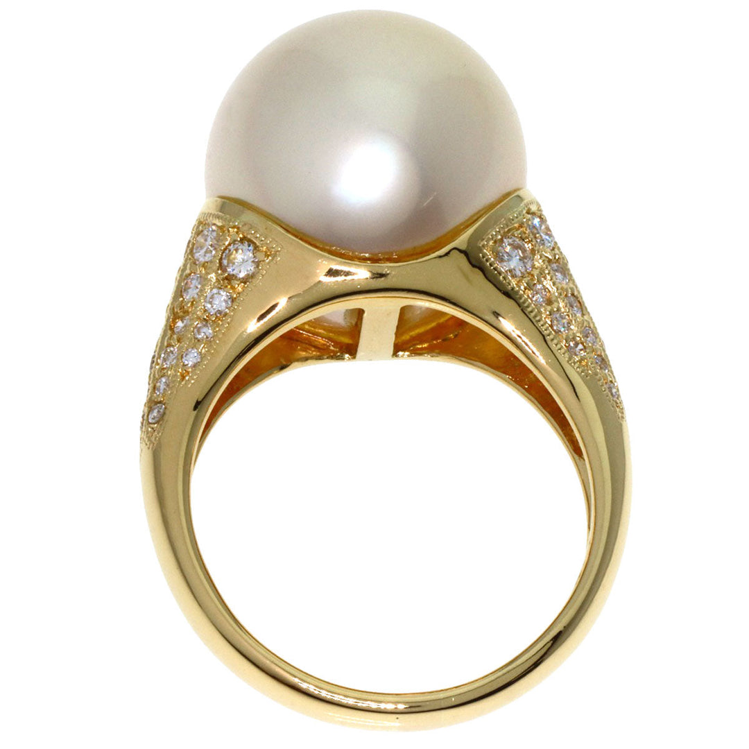 Ponte Vecchio Ring 18K Yellow Gold gold Pearl pearl diamond Women Used Authentic