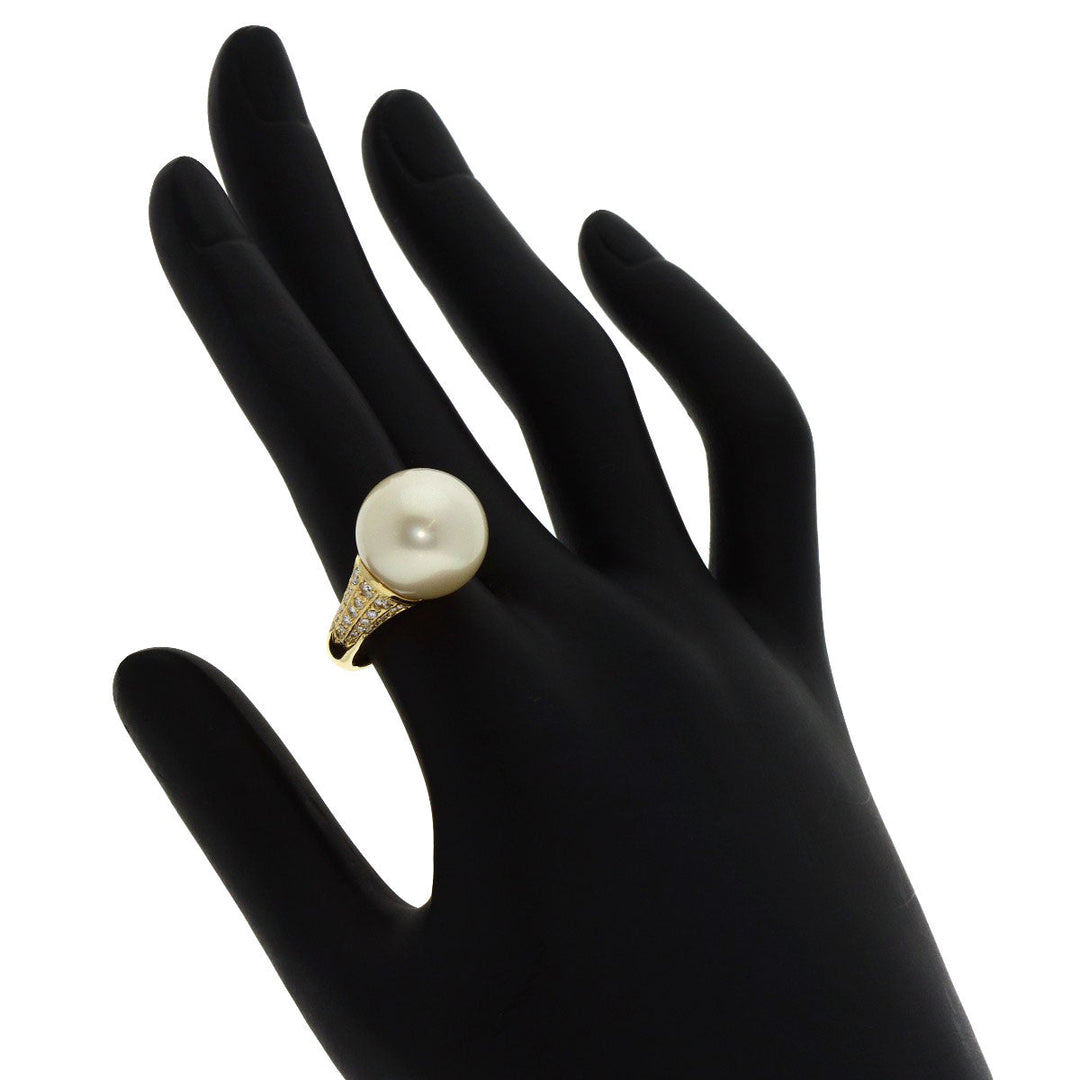 Ponte Vecchio Ring 18K Yellow Gold gold Pearl pearl diamond Women Used Authentic