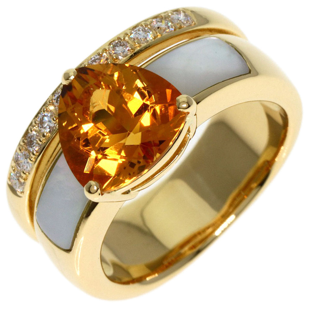 TASAKI Ring 18K Yellow Gold gold Citrine White Shell Diamond