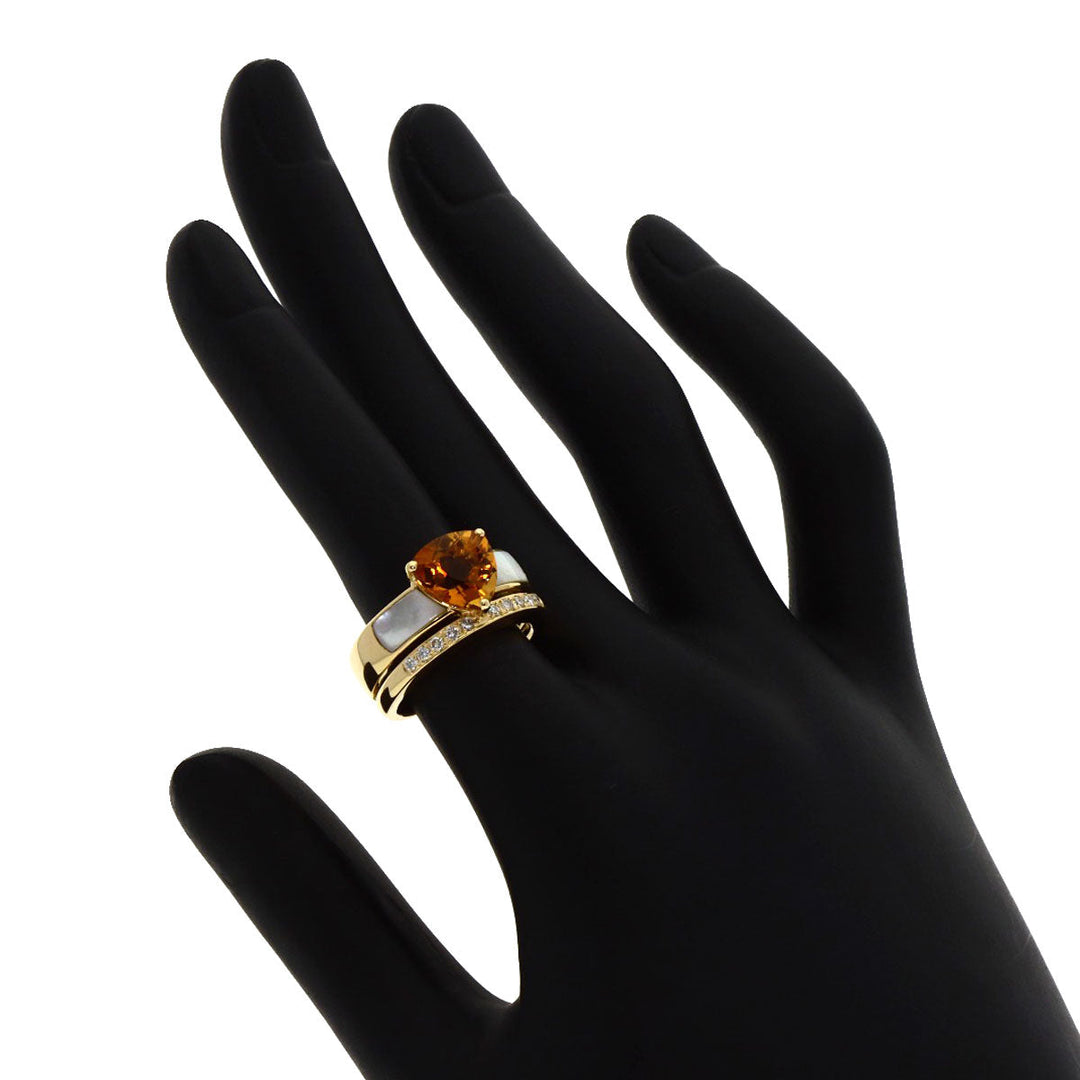 TASAKI Ring 18K Yellow Gold gold Citrine White Shell Diamond