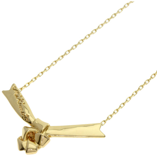 MIKIMOTO Necklace 18K Yellow Gold gold ribbon Women Used Authentic
