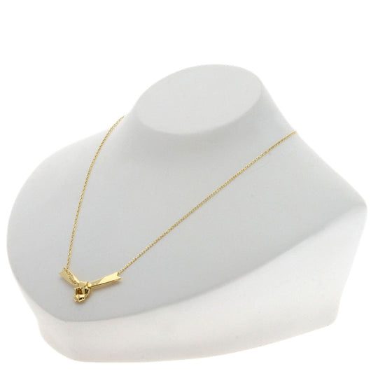MIKIMOTO Necklace 18K Yellow Gold gold ribbon Women Used Authentic