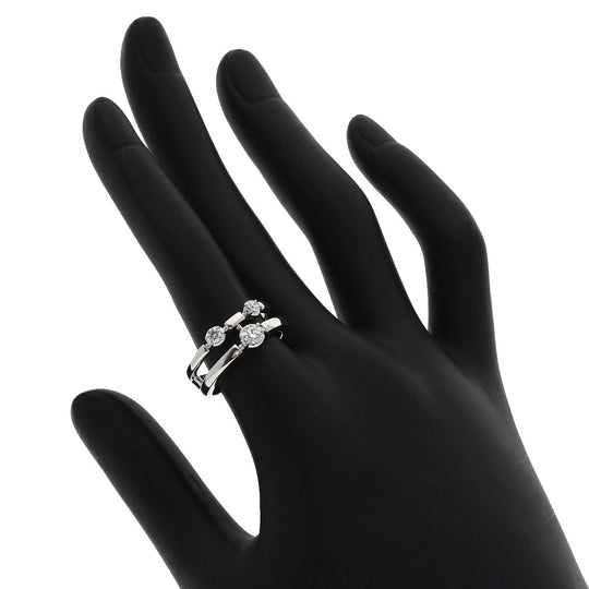 TASAKI Ring K18WG Silver diamond Women Used Authentic