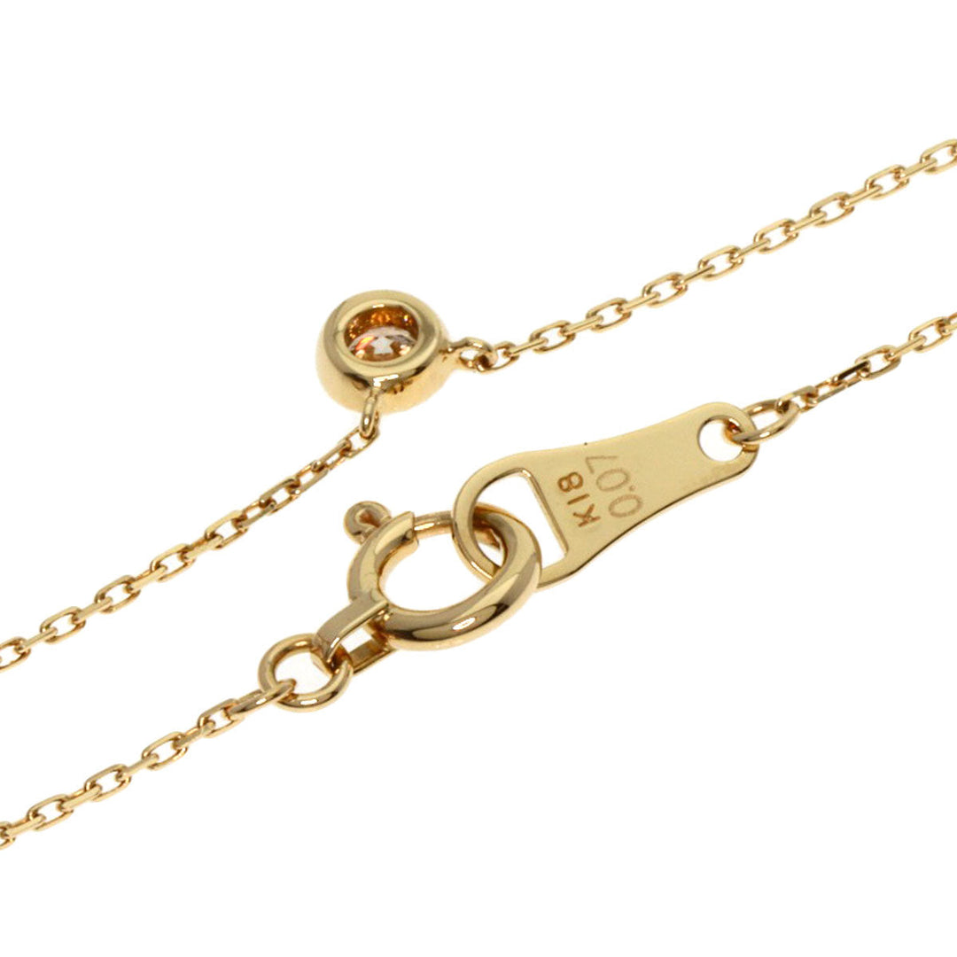 agete Necklace 18K Yellow Gold gold 1P Diamond Necklace Women Used Authentic