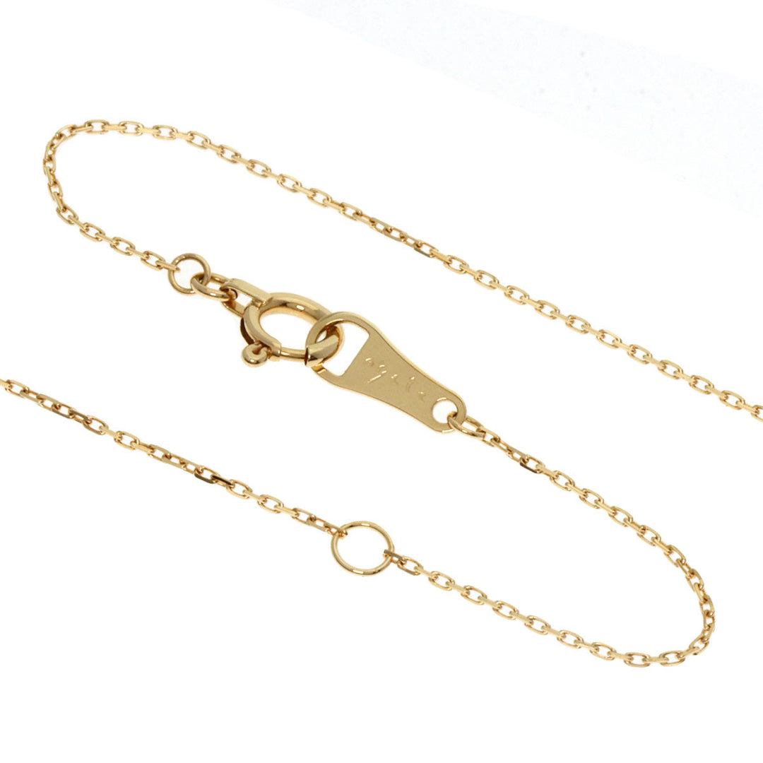 agete Necklace 18K Yellow Gold gold 1P Diamond Necklace Women Used Authentic