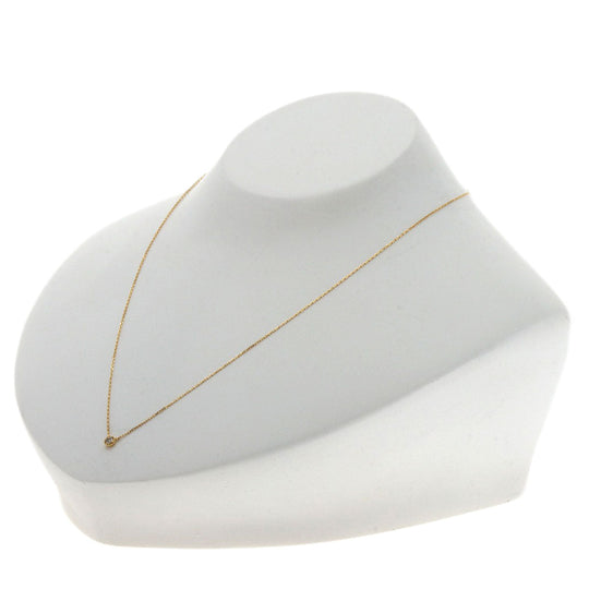 agete Necklace 18K Yellow Gold gold 1P Diamond Necklace Women Used Authentic
