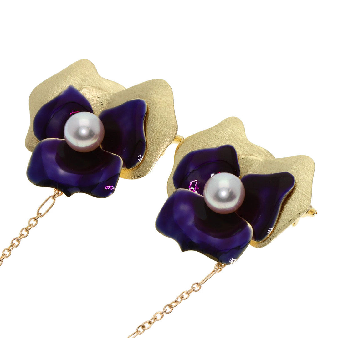 MIKIMOTO Brooch K14YG gold Akoya Pearl Pearl ChainBrooch