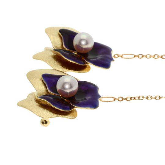 MIKIMOTO Brooch K14YG gold Akoya Pearl Pearl ChainBrooch