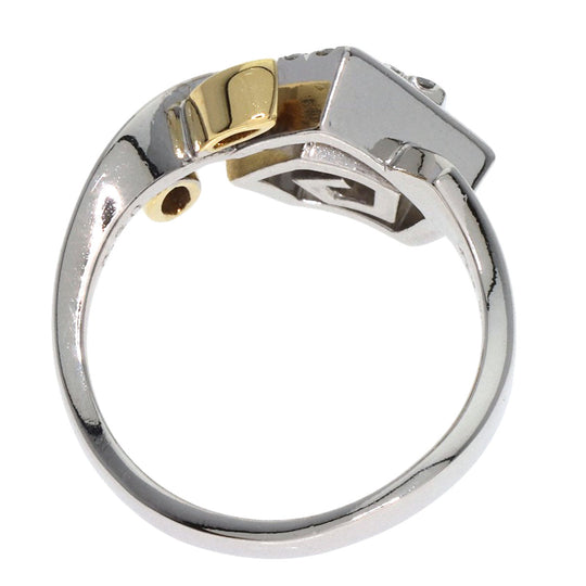 IWAKURA KOJI Ring K18WG Silver Rose motif diamond