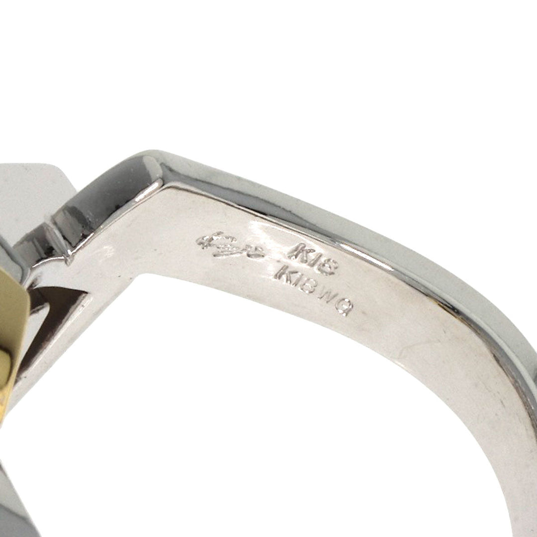 IWAKURA KOJI Ring K18WG Silver Rose motif diamond