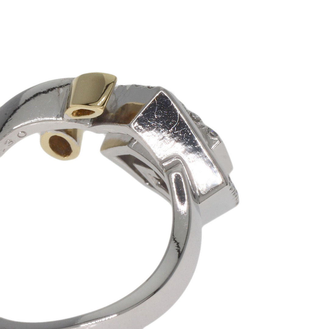 IWAKURA KOJI Ring K18WG Silver Rose motif diamond