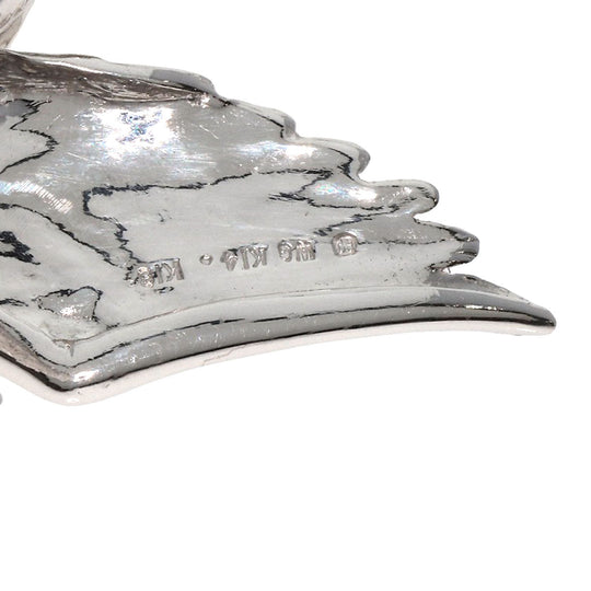 MIKIMOTO Brooch K18WG Silver Bird Motif Water Opal Sapphire Diamond