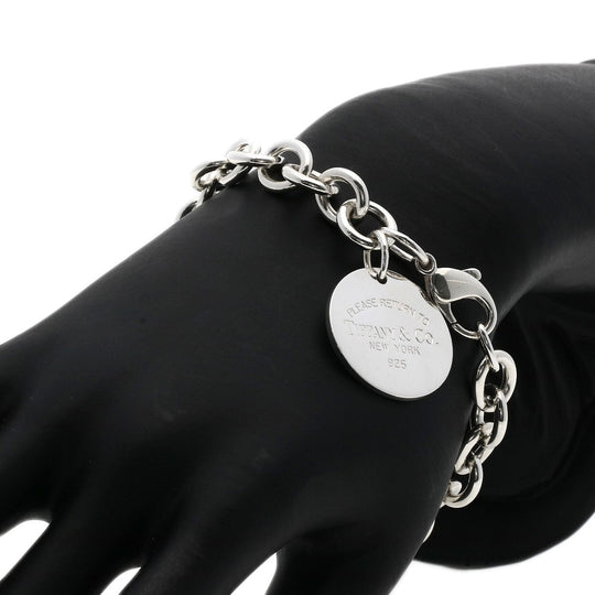 TIFFANY&Co. bracelet SV Silver Return to round Women Used Authentic