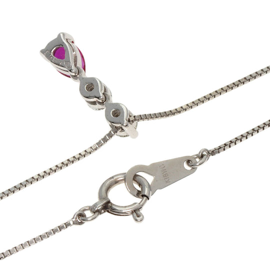 CRESCENT VERT Necklace K18WG Silver Ruby diamond Women Used Authentic