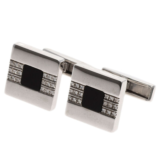 BVLGARI cuffs K18WG Silver Onyx Diamond