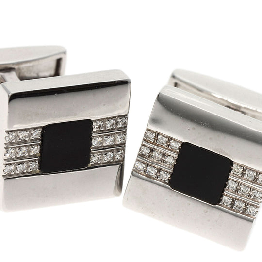 BVLGARI cuffs K18WG Silver Onyx Diamond