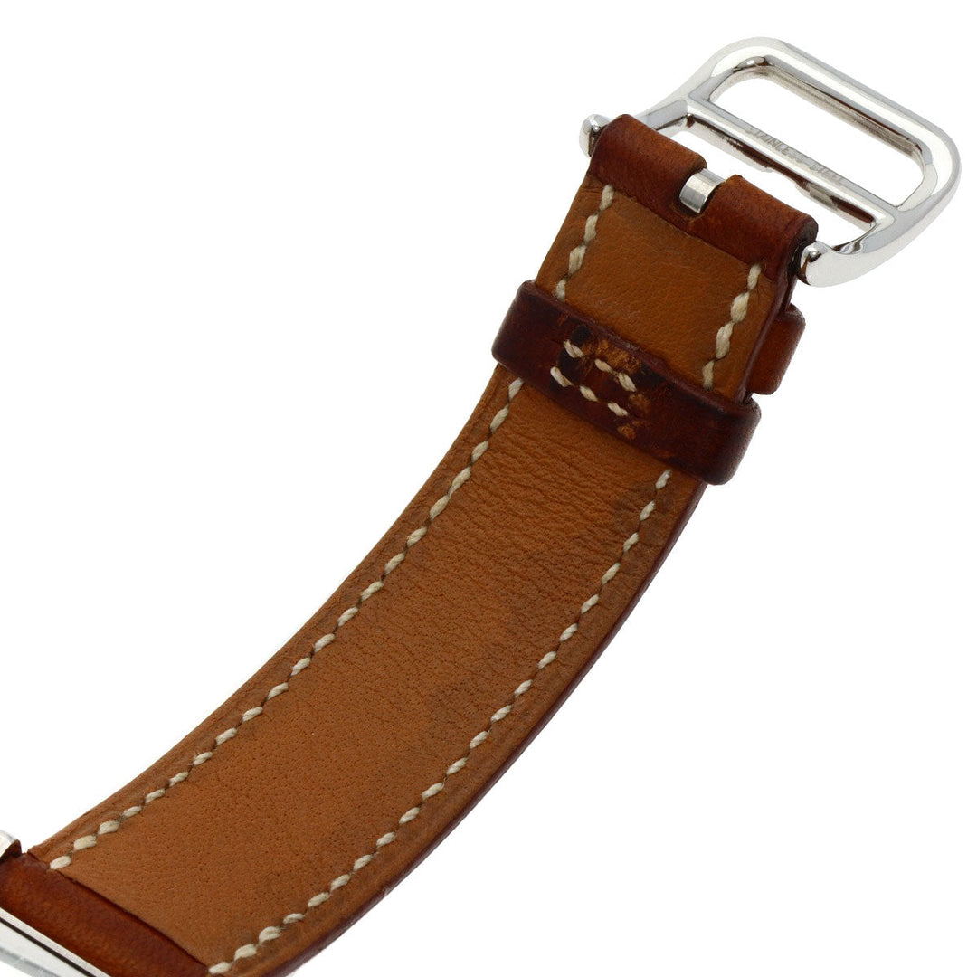 HERMES Watches Quartz HH1.210 Stainless Steel, Leather Silver H watch Deburuturu Silver dial Women Used Authentic
