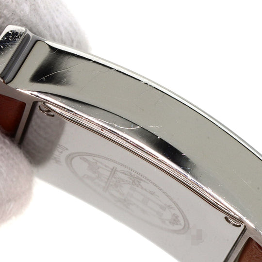 HERMES Watches Quartz HH1.210 Stainless Steel, Leather Silver H watch Deburuturu Silver dial Women Used Authentic