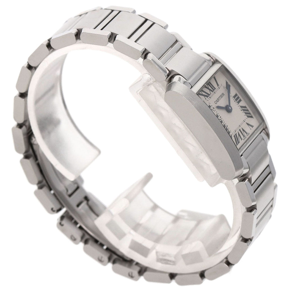 CARTIER Watches Quartz W51008Q3 Stainless Steel , Stainless Steel Silver Tank francaise SM Silver dial Women Used Authentic