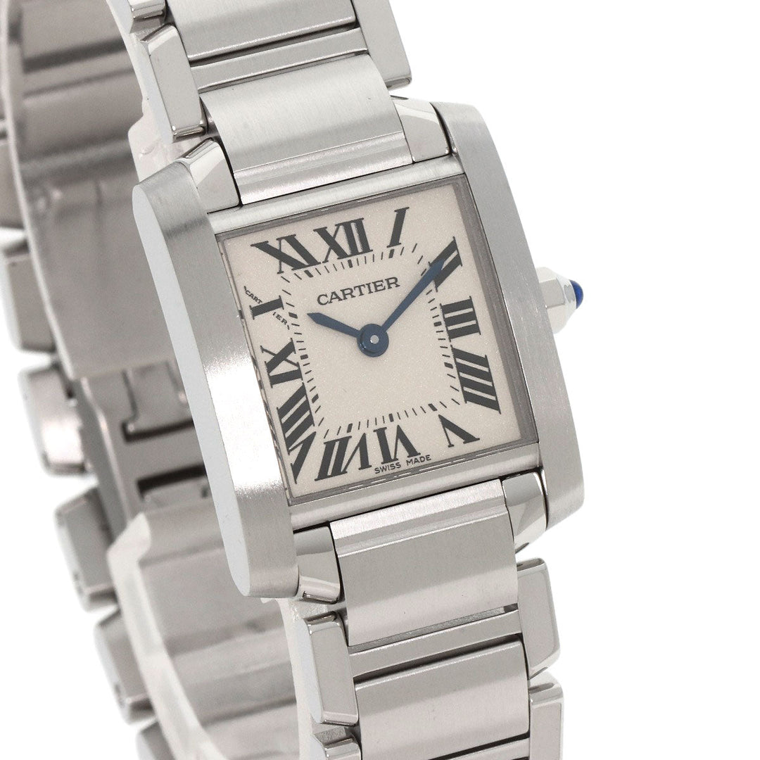 CARTIER Watches Quartz W51008Q3 Stainless Steel , Stainless Steel Silver Tank francaise SM Silver dial Women Used Authentic