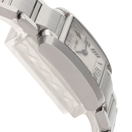 CARTIER Watches Quartz W51008Q3 Stainless Steel , Stainless Steel Silver Tank francaise SM Silver dial Women Used Authentic
