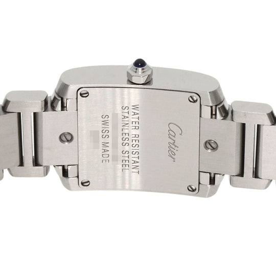 CARTIER Watches Quartz W51008Q3 Stainless Steel , Stainless Steel Silver Tank francaise SM Silver dial Women Used Authentic