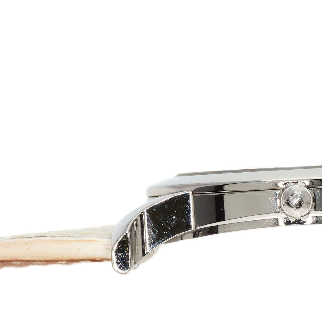 HERMES Watches Quartz HR1.510 Stainless Steel, Leather Silver H watch Rondo white dial Women Used Authentic
