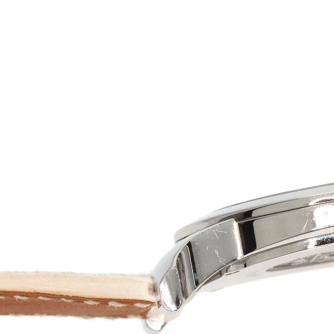 HERMES Watches Quartz HR1.510 Stainless Steel, Leather Silver H watch Rondo white dial Women Used Authentic
